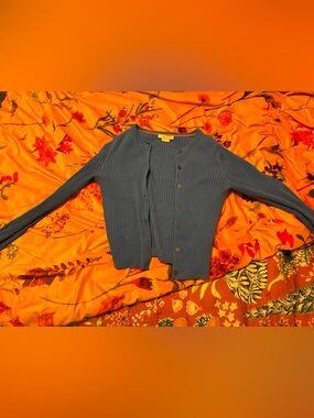 Boden Ribbed Blue Cardian